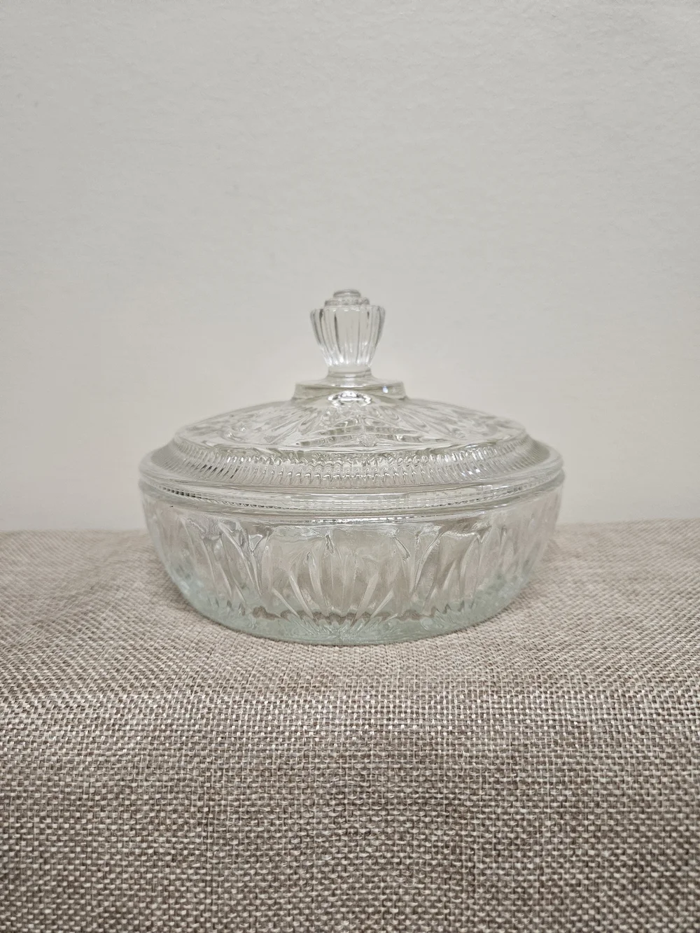 Vintage Avon Clear Glass Lidded Trinket Dish